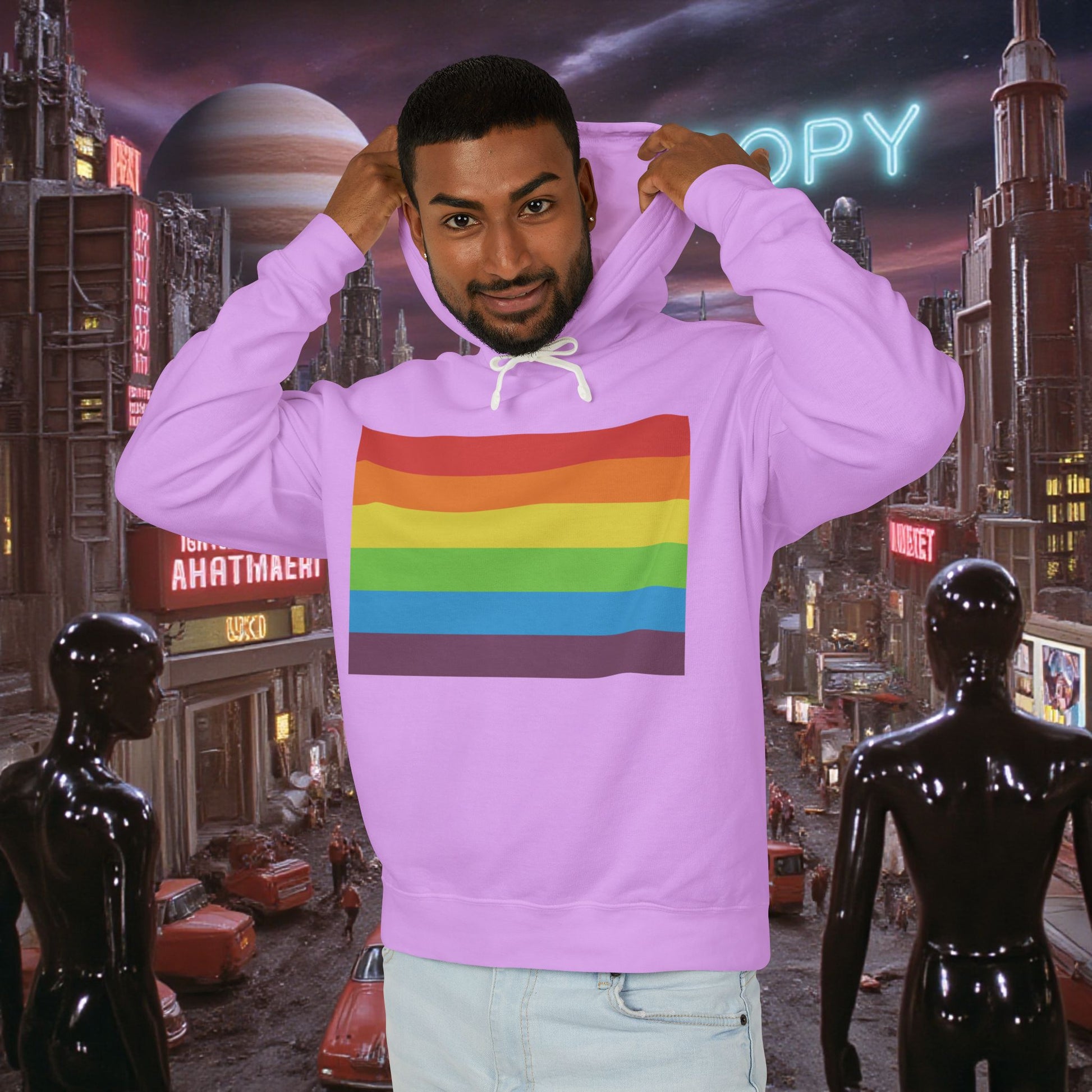 Hoodie Sweatshirt | Vintage Pride Flag
