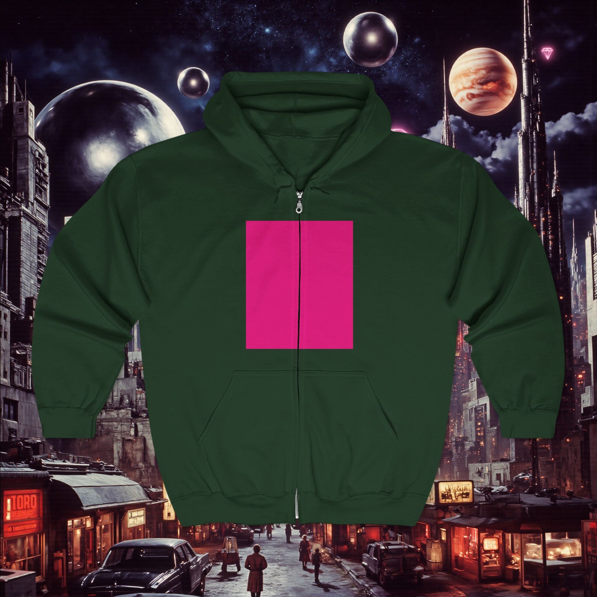 Zip Hoodie | Bright Pink