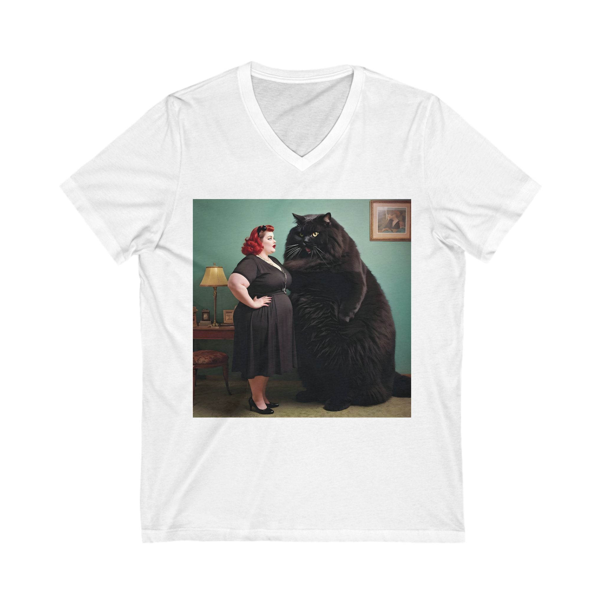 V-Neck T-Shirt | Black Pussy