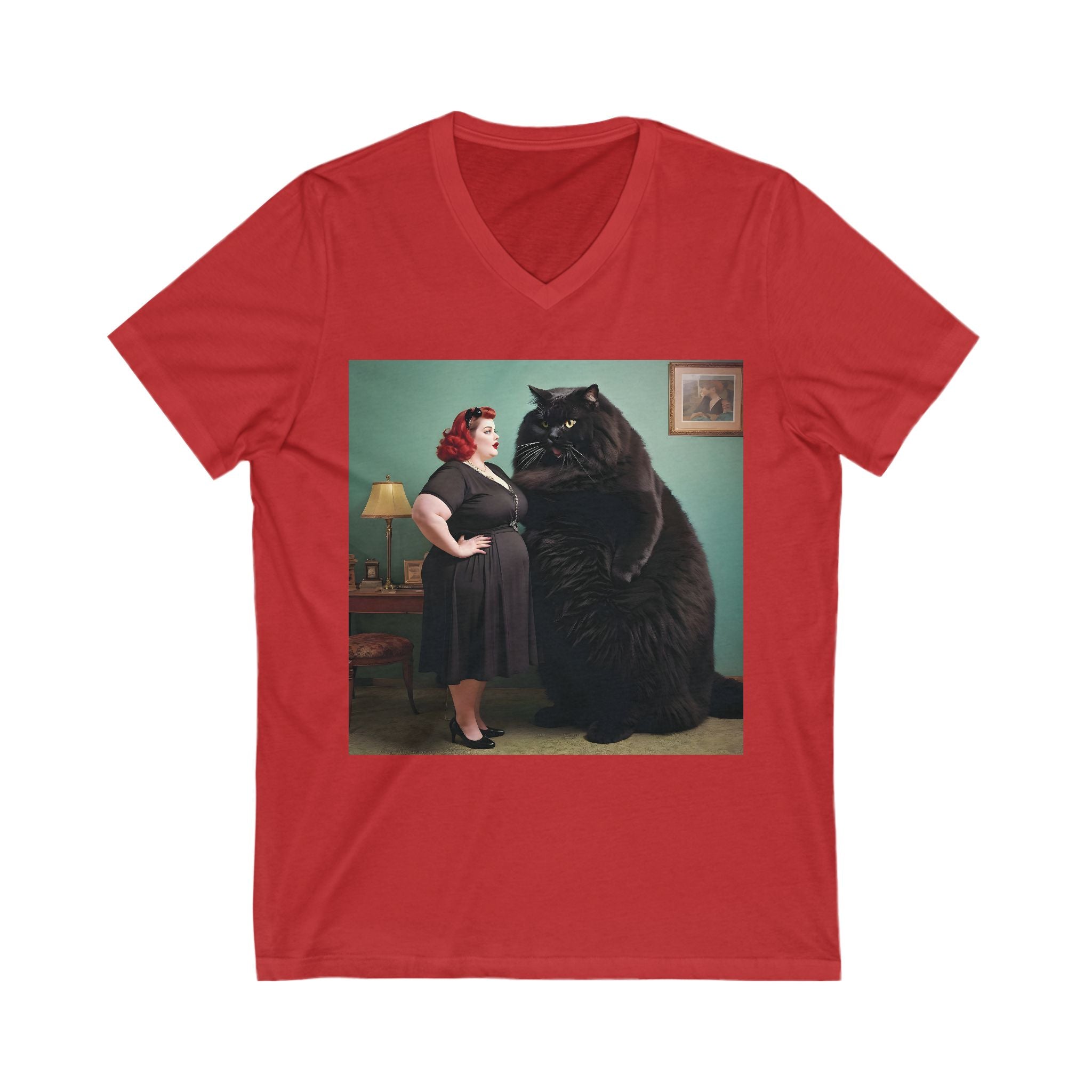 V-Neck T-Shirt | Black Pussy