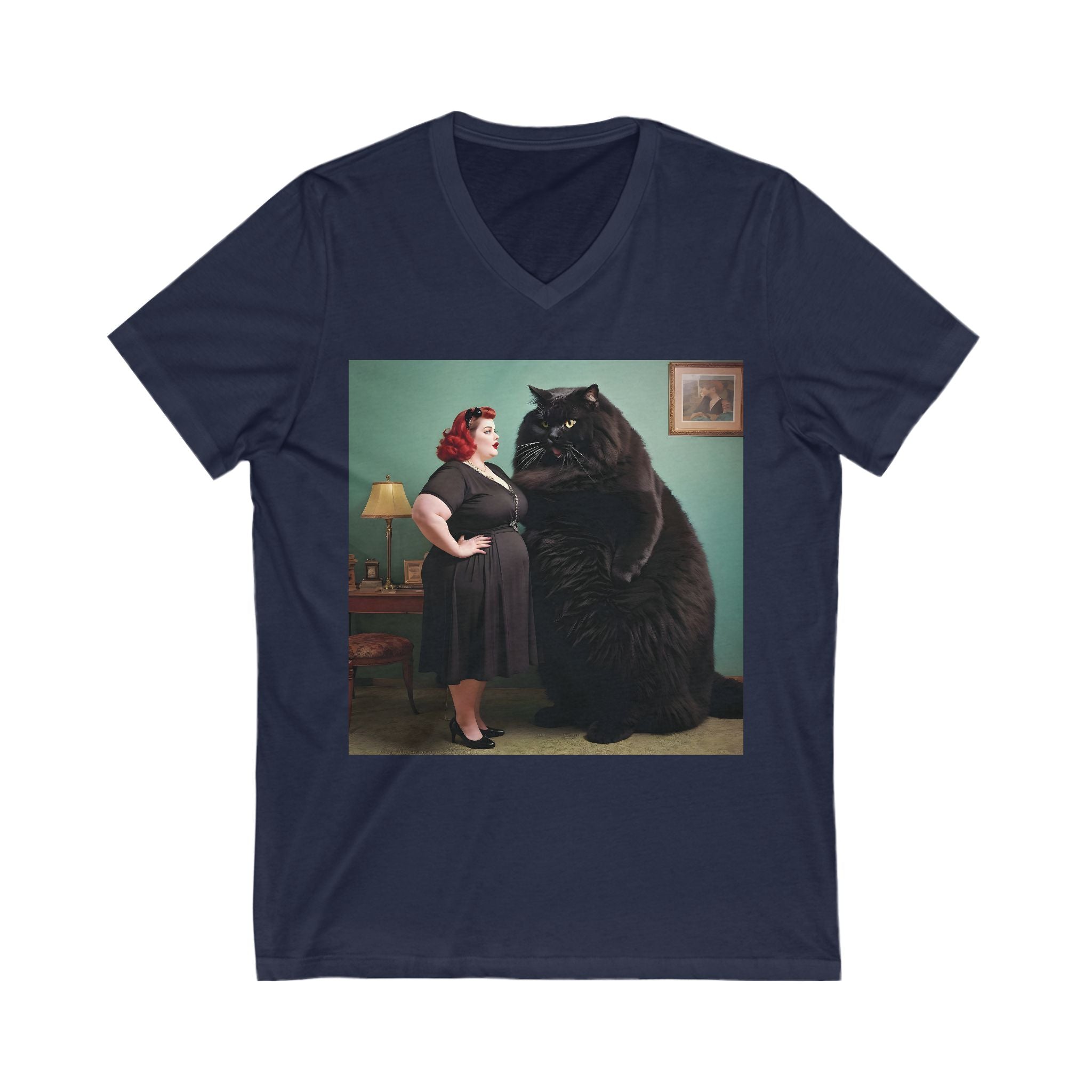 V-Neck T-Shirt | Black Pussy