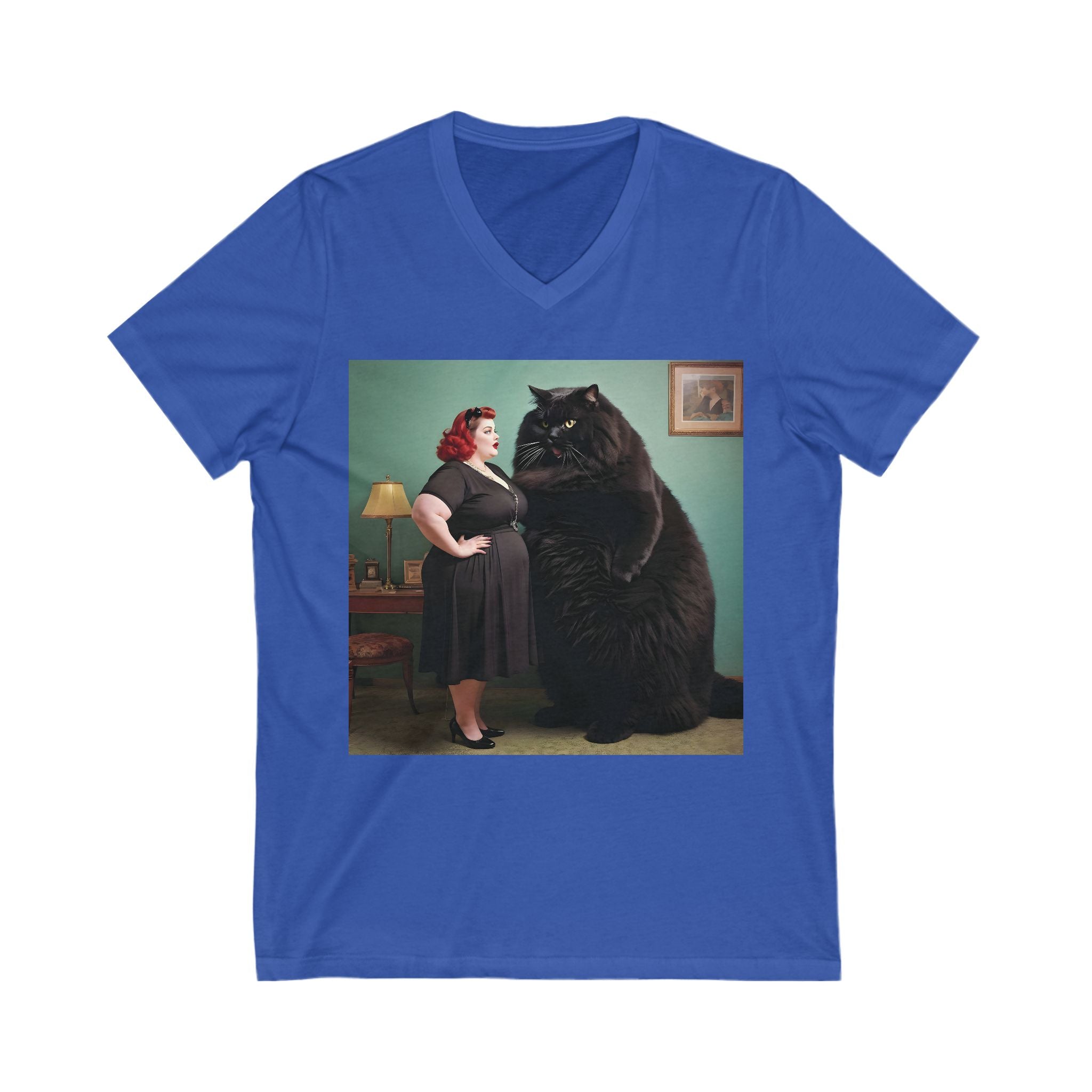 V-Neck T-Shirt | Black Pussy