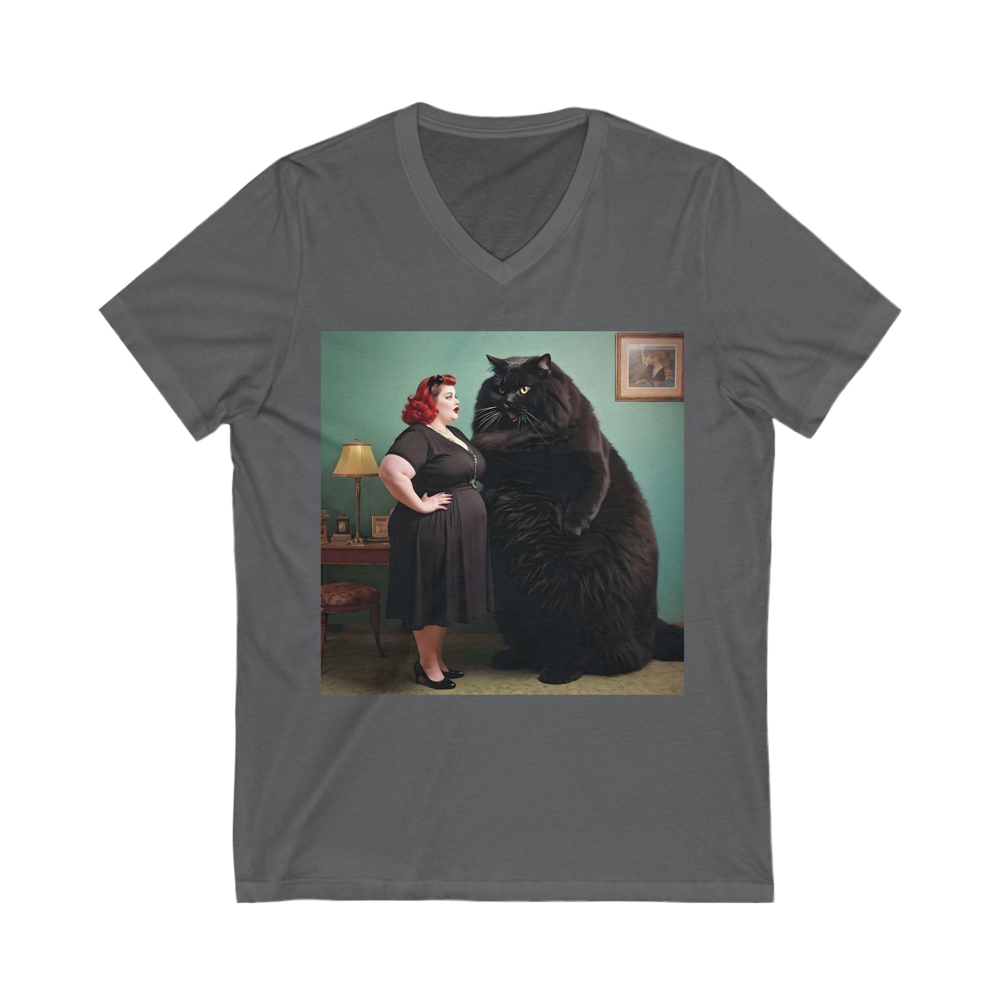V-Neck T-Shirt | Black Pussy