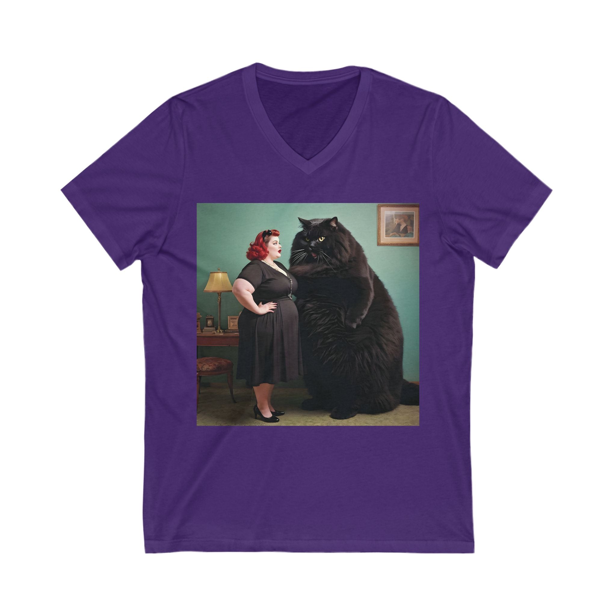 V-Neck T-Shirt | Black Pussy