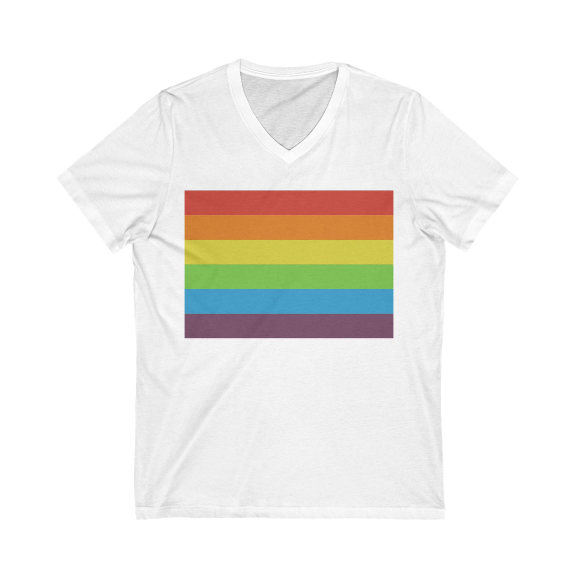 V-Neck T-Shirt | Vintage Pride Flag