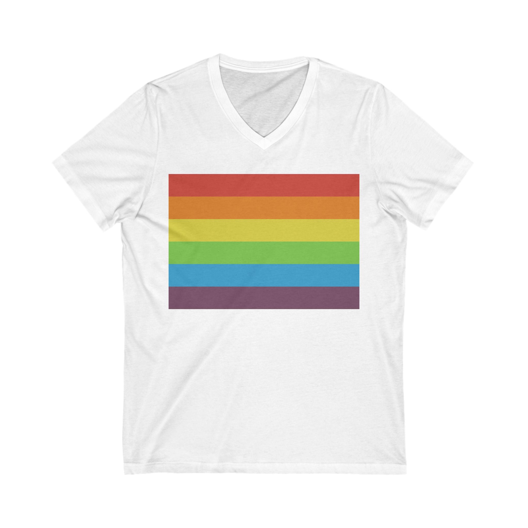 V-Neck T-Shirt | Vintage Pride Flag