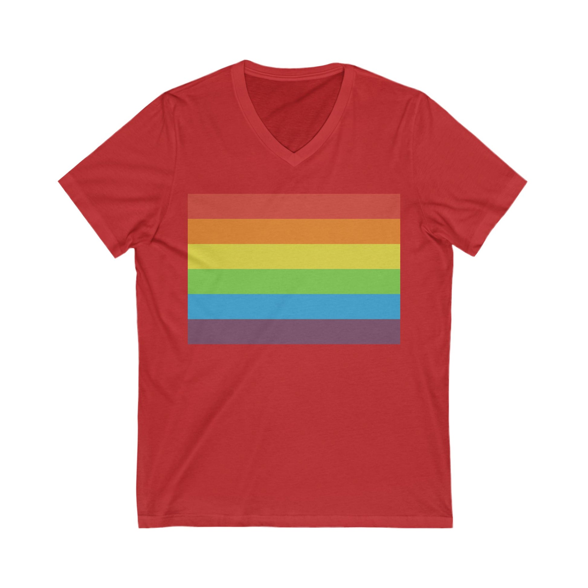 V-Neck T-Shirt | Vintage Pride Flag