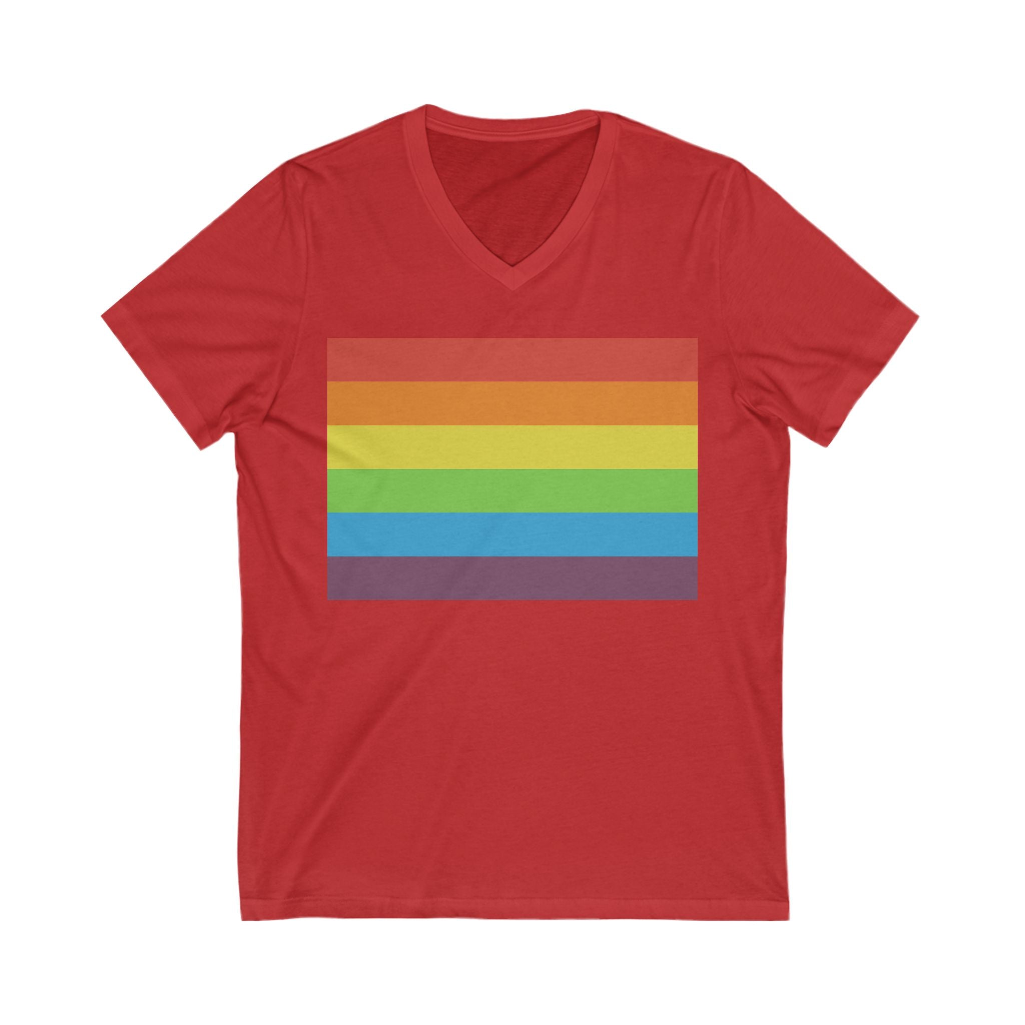 V-Neck T-Shirt | Vintage Pride Flag