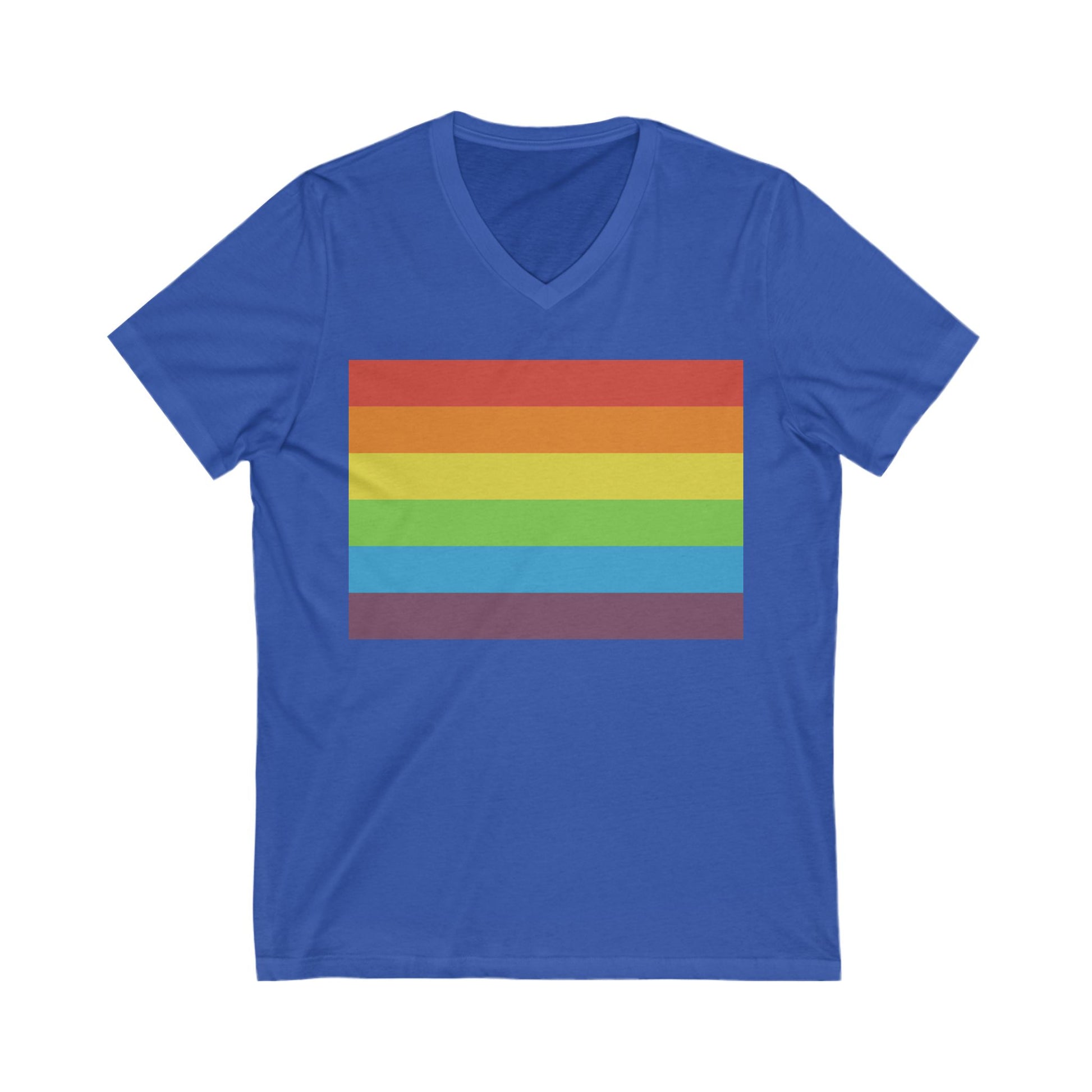 V-Neck T-Shirt | Vintage Pride Flag