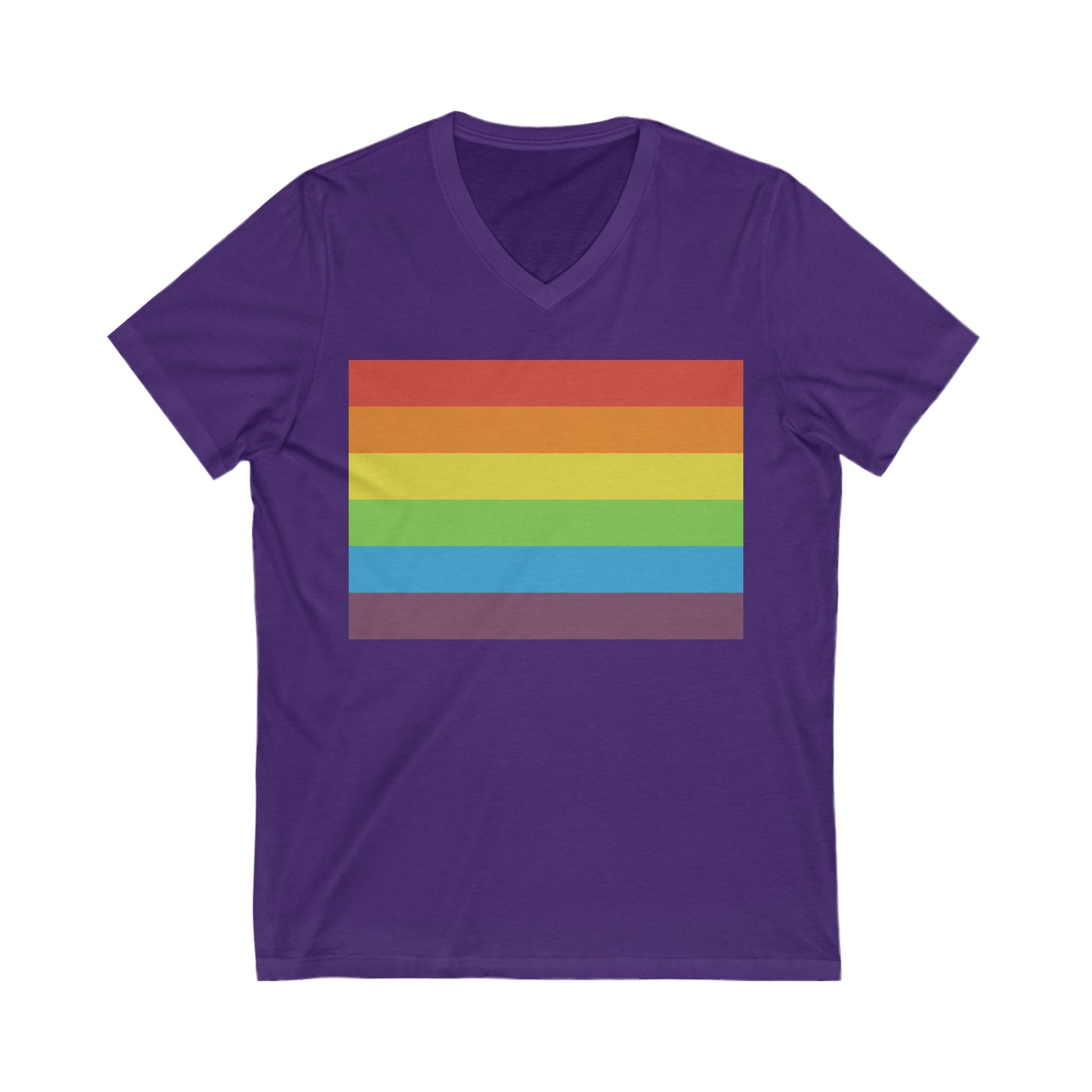 V-Neck T-Shirt | Vintage Pride Flag