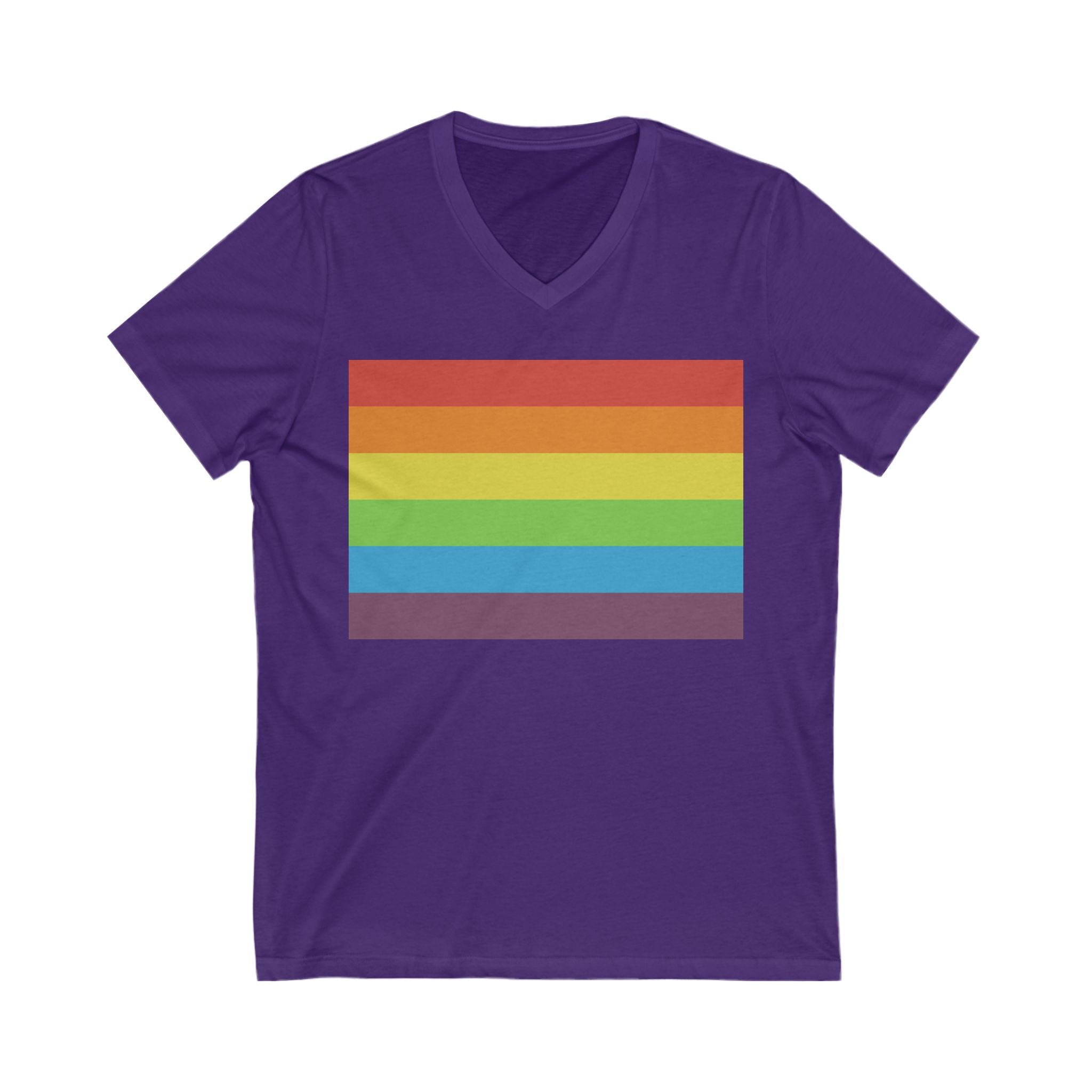 V-Neck T-Shirt | Vintage Pride Flag