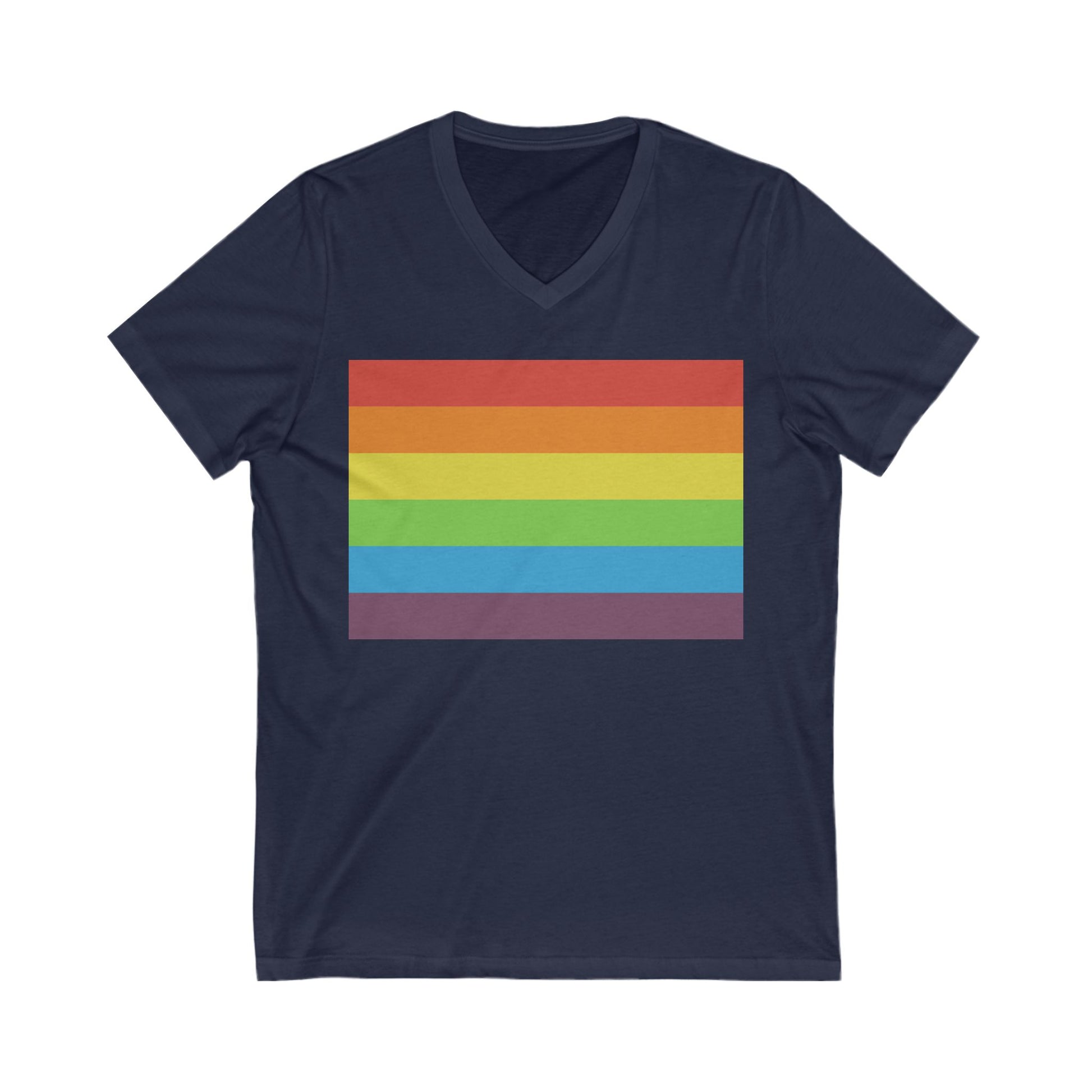 V-Neck T-Shirt | Vintage Pride Flag