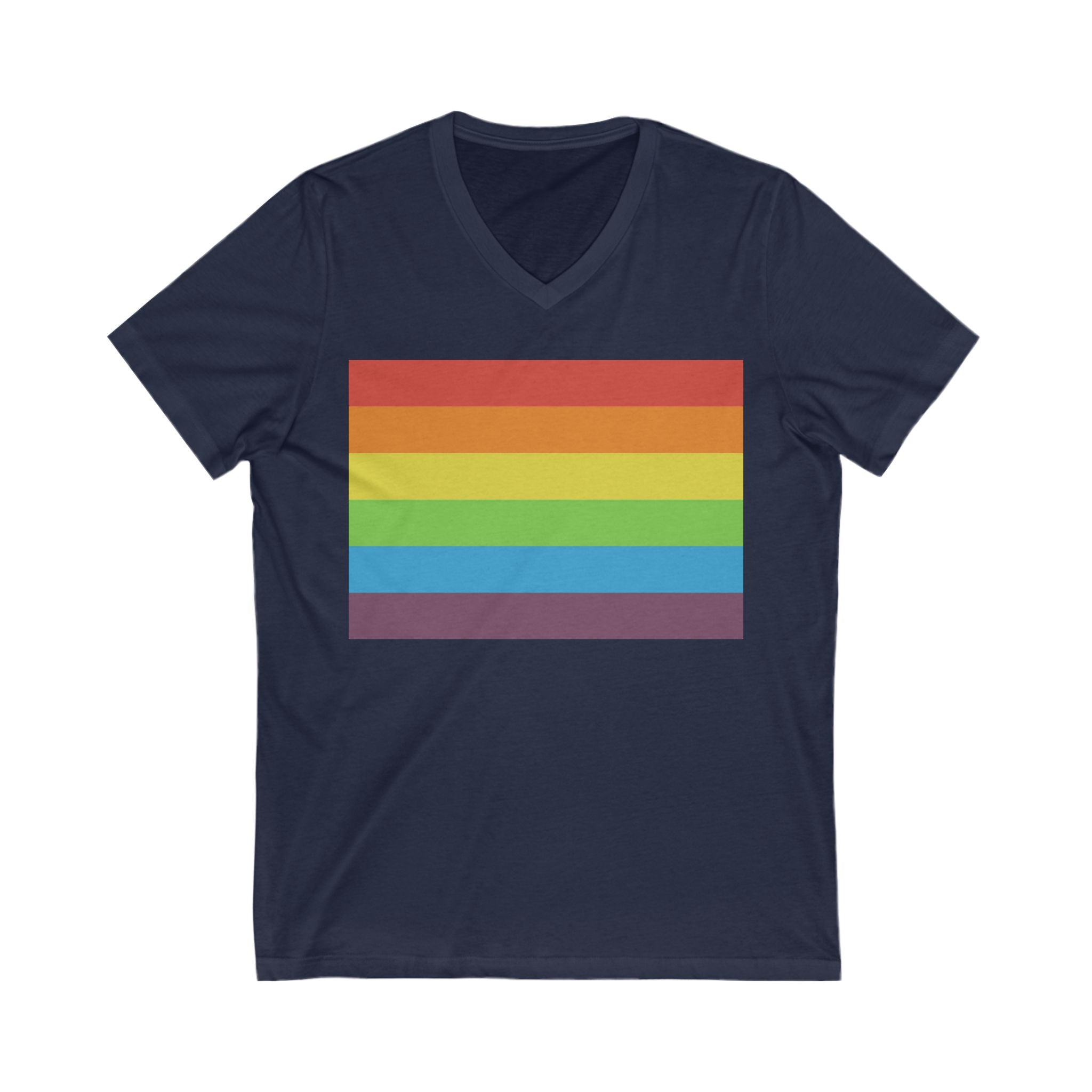 V-Neck T-Shirt | Vintage Pride Flag