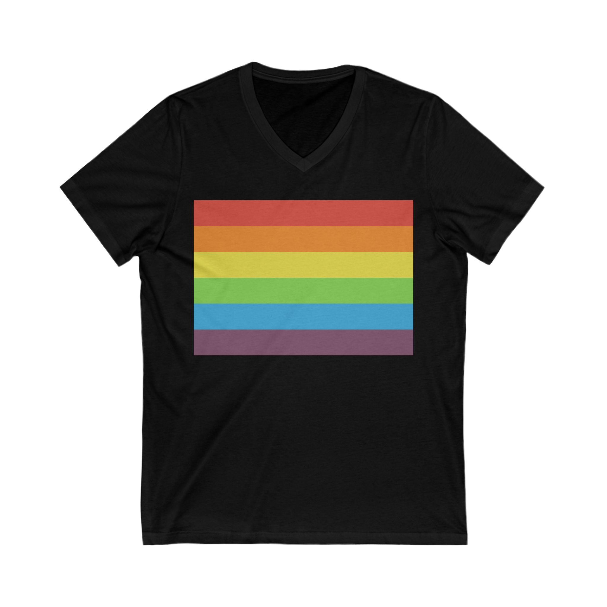 V-Neck T-Shirt | Vintage Pride Flag