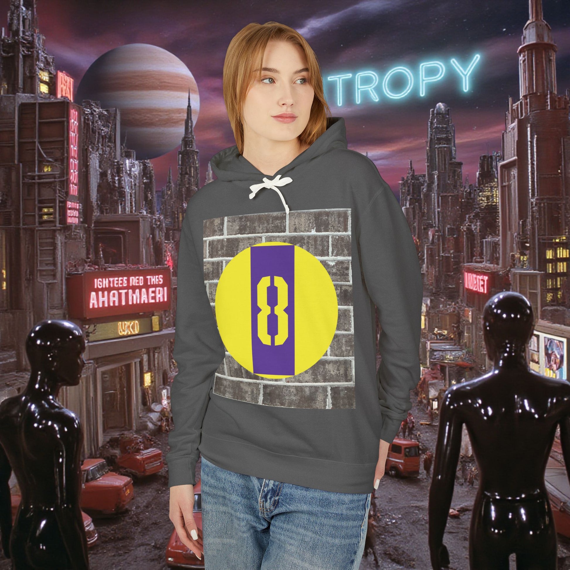 Hoodie Sweatshirt | Brick Road 8 | Purple