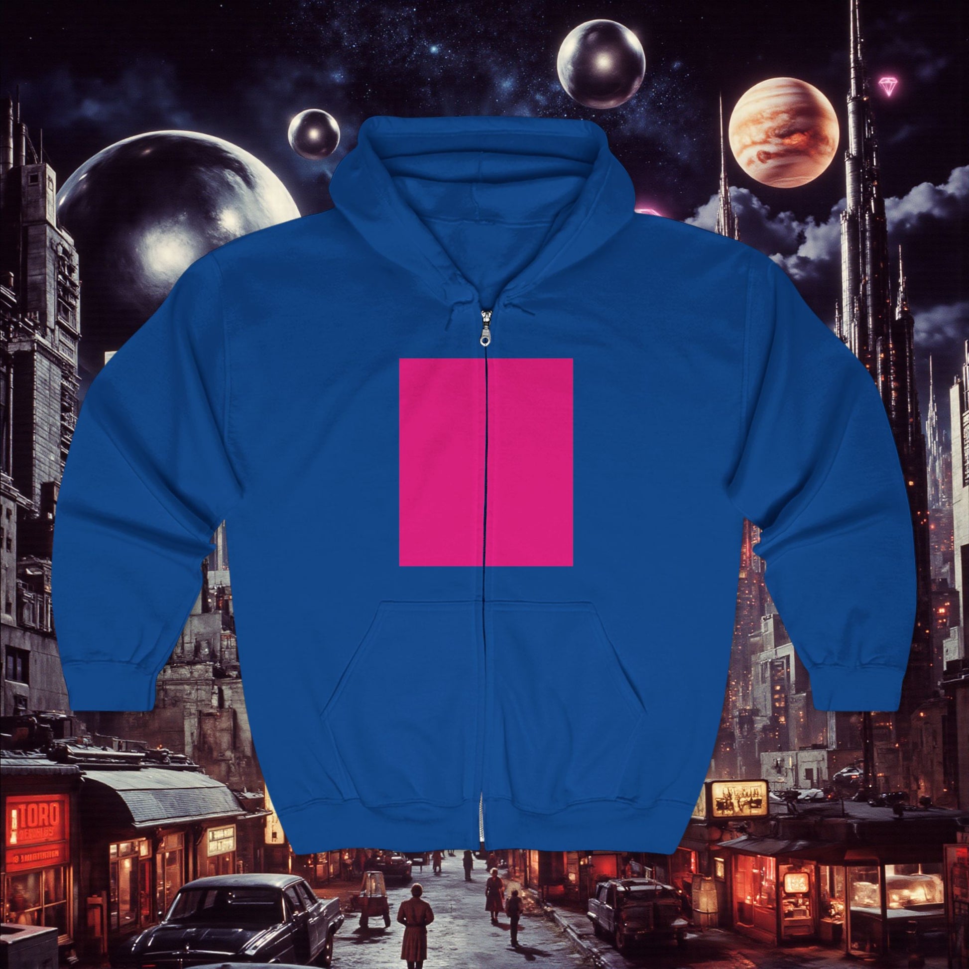 Zip Hoodie | Bright Pink