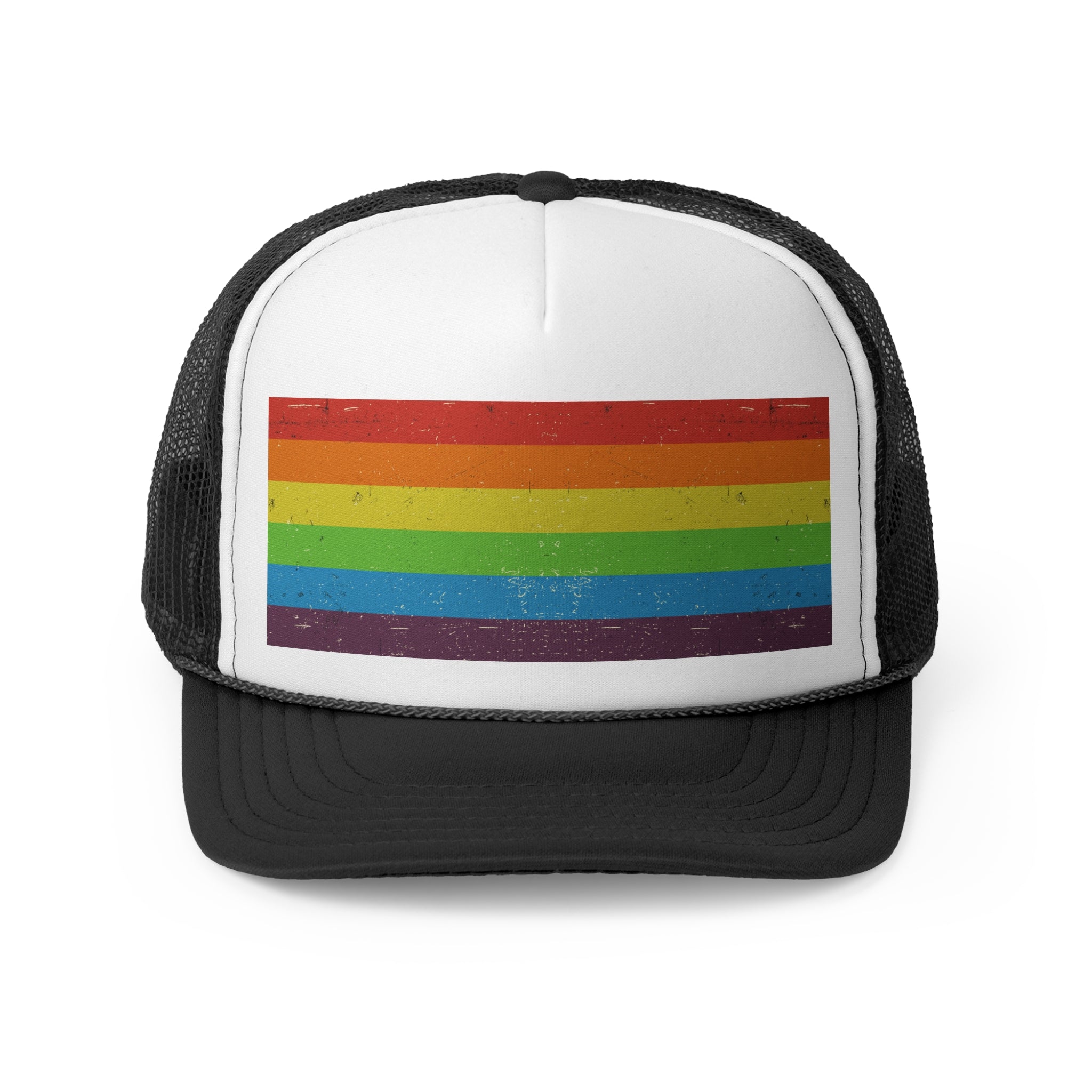 Trucker Hat | Distressed Vintage Pride Flag