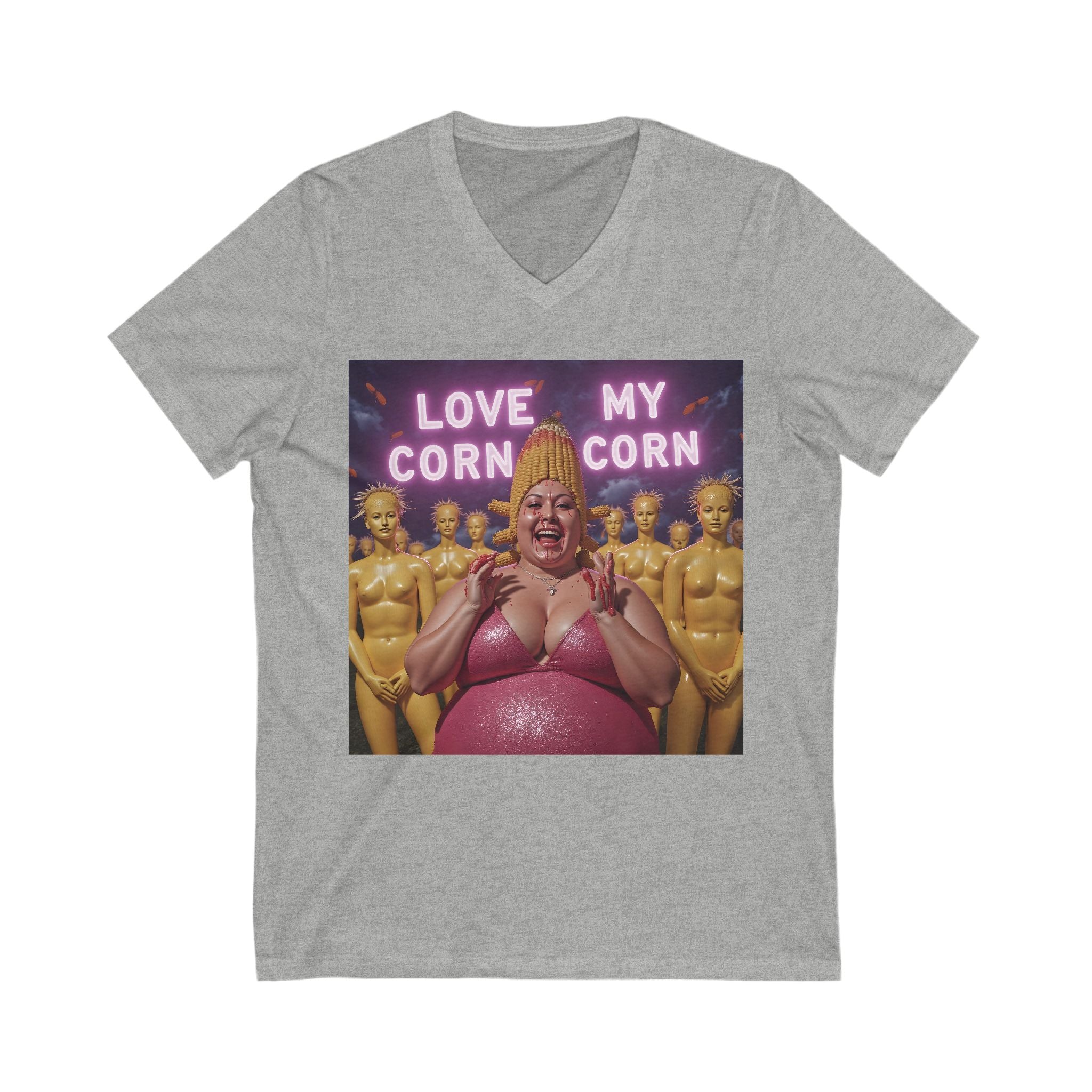 V-Neck T-Shirt | LOVE MY CORN CORN