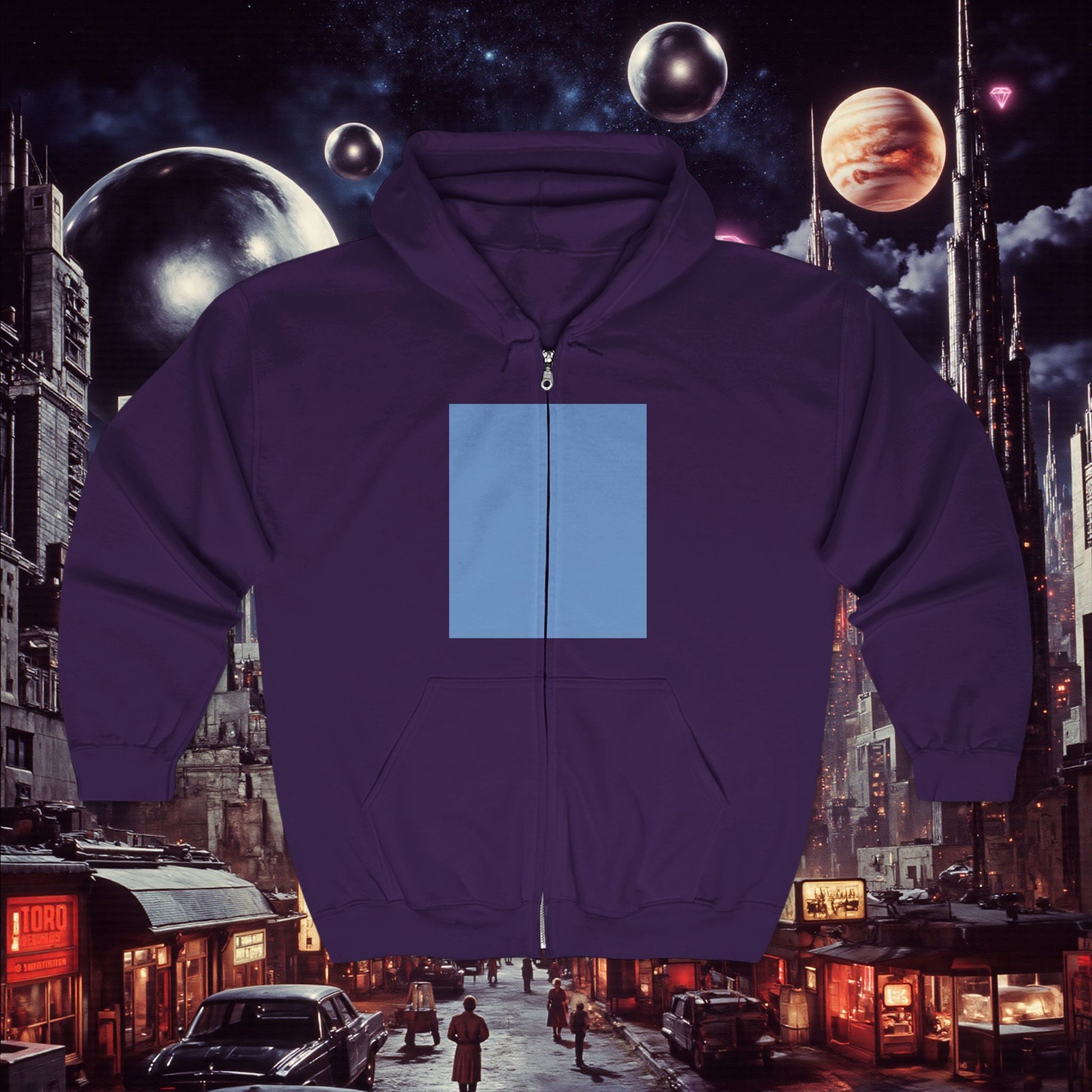 Zip Hoodie | Blue
