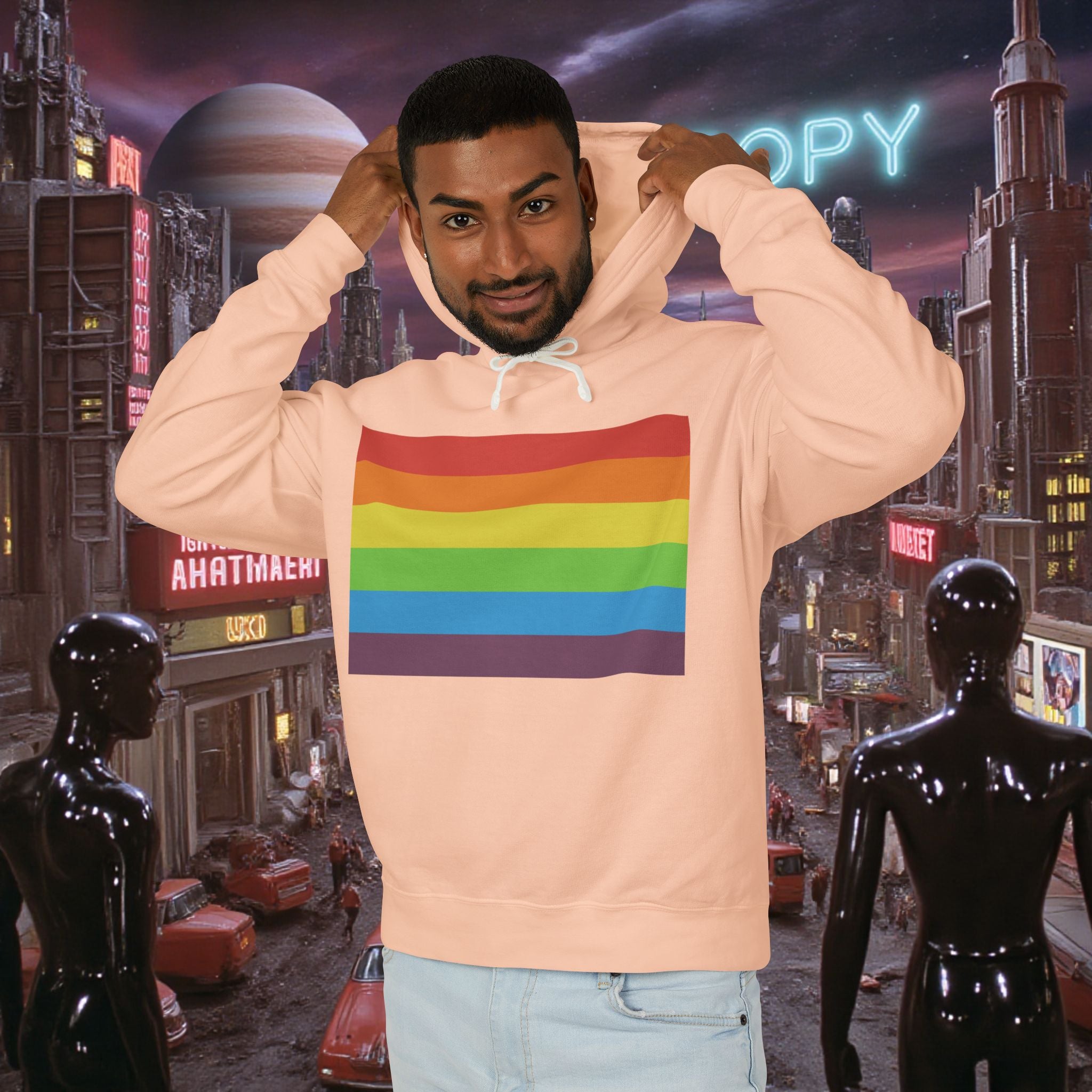 Hoodie Sweatshirt | Vintage Pride Flag